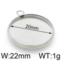 Silver round stainless steel bezel pendant tray 20mm inner diameter for DIY jewelry - Steel Color 22mm