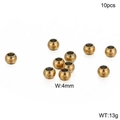 Set mit 10 Stück 4mm polierten goldenen Edelstahlperlen für die Schmuckherstellung - 4mm Gold (KLJ2281-Z)