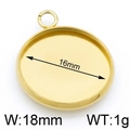 Golden 16mm round stainless steel pendant base for DIY jewelry making - Gold 18mm