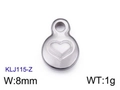 Colgante redondo minimalista de acero inoxidable plateado con corazón para joyería DIY - Color Acero (KLJ115-Z)