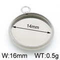 Support pendentif rond 14mm en acier inoxydable argenté pour la bijouterie - Couleur Acier 16MM