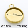 Base de pendentif ronde dorée en acier inoxydable de 12 mm avec mesures pour bijoux DIY - Or 14mm