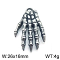 Colgante de mano de esqueleto vintage en acero plateado, medidas 26x16mm, peso 4g - Mano de Calavera Color Acero (KLJ5571-Z)