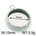 Silver stainless steel 10mm round bezel tray pendant base for jewelry making DIY - Steel Color 12mm