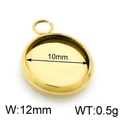 10mm internal diameter golden stainless steel round pendant base setting for jewelry - Gold 12mm
