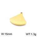 Colgante de abanico en acero de titanio dorado, ancho 15mm, peso 1,3g para joyas - 15mm / Color Dorado (15mm)