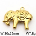 Colgante de elefante dorado en acero de titanio pulido, joya animal de 30x25mm - Estilo Color Dorado 30x25mm (KLJ6314-Z)
