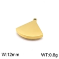 Colgante de abanico dorado pulido para joyería DIY, de 12 mm de ancho y 0,8 g - 12mm / Dorado (12mm)