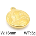 Colgante redondo estilo hip hop Virgen María dorado acero inoxidable 16mm ancho 3g - Estilo Redondo Dorado (KLJ4869-Z)