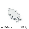 Colgante niña de acero de titanio plateado pulido para collares, medidas 16x9mm y peso 1g - Color Acero Niña Estilo 4 (KLJ2382-Z) / 16*9mm