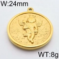 Colgante relieve ángel dorado 24mm con motivo de pájaro vintage en acero inoxidable - Pequeño Ángel Dorado 24mm (KLJ6310-Z)