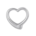 Colgante de corazón hueco de acero inoxidable plateado para creación de joyería DIY - 16mm / Color Acero
