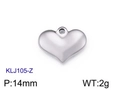 Detailansicht silberner Herzanhänger KLJ105-Z mit Größe 14mm und Gewicht 2g Spezifikationen - Stahlfarbe 14*11mm (KLJ105-Z)