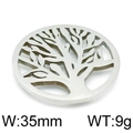 Colgante árbol de la vida hueco de 35 mm en acero inoxidable pulido para collar - Estilo Color Acero (KLJ4302-Z)