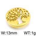 Colgante árbol de la vida dorado en acero inoxidable, diámetro 13mm y peso de 1g - Árbol De La Vida Hueco Estilo B (KLJ4310-Z) / 13mm / Dorado