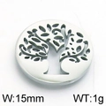 Stainless steel 15mm Tree of Life cutout round pendant charm for jewelry making - Silver Hollow Tree of Life Pendant (KLJ5568-Z)
