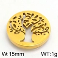 Golden cutout Tree of Life round pendant charm, 15mm width minimalist style - Gold Hollow Tree of Life Pendant (KLJ5569-Z)