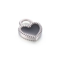 Colgante de corazón plateado con centro negro y borde de encaje para joyería - Color Acero Corazón Negro Estilo A (KLJ8371-Z)
