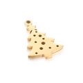 Colgante de árbol de Navidad minimalista de acero inoxidable dorado con diseño calado circular - Oro (KLJ8366-Z)