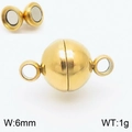 6mm runder Magnetverschluss in Gold für Schmuck mit Aufhängeschlaufen und Magnetdetails - 6mm / Gold