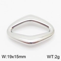 Geometrischer Rhombus-Anhänger aus poliertem Edelstahl in Silber für DIY-Schmuck - 19mm / Stahlfarbe