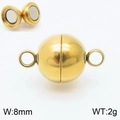 8mm goldener Kugel Magnetverschluss für Schmuckherstellung mit Magnet Detailansicht - 8mm / Gold