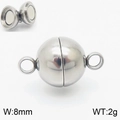 Polierter silberner Magnetverschluss für DIY-Schmuck 8mm Durchmesser 2g Gewicht - 8mm / Stahlfarbe