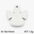 Silberner polierter Engelsanhänger aus Edelstahl für Schmuckherstellung, 16x14mm - Hohle Engelsform (KLJ8286-Z)