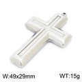 Colgante de cruz grande de acero inoxidable plateado de 49x29mm con peso de 15g - Colgante de Cruz Color Acero (KLJ8202-Z)