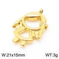 Goldener Cartoon-Mädchen-Anhänger aus Edelstahl mit Kristall, Größe 21x15 mm - Goldenes Mädchen (KLJ8032-Z)