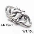 Polierter Edelstahl Karabinerverschluss für Schmuckherstellung, Größe 44x16mm - Silberner Verschluss im kubanischen Stil (KLJ6261-Z)