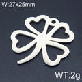 Silver four-leaf clover pendant in stainless steel, dimensions 27x25mm and 2g weight - Hollow Style (KLJ6499-Z) / 27x25mm