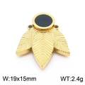 Golden clover metal charm with black inlay, 19x15mm size and 2.4g weight for DIY jewelry - Clover Leaf Style (KLJ7897-Z)