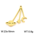 Colgante celestial de acero dorado con diseño calado de Saturno, estrella y luna - Color Dorado (KLJ7800-Z)