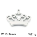 Colgante de corona hueca plateada 18x14mm accesorio para collar joyería de moda - Colgante de Corona Color Acero (KLJ7783-Z)
