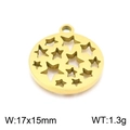 Golden hollow star pattern pendant in stainless steel, dimensions 17x15mm and 1.3g - Gold (KLJ7776-Z)