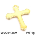 Ciondolo a croce in acciaio inossidabile dorato lucido, charm fai-da-te, 22x19mm - Stile Croce Colore Oro (KLJ5658-Z)