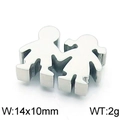 Colgante de pareja de acero inoxidable plateado 14x10mm para joyería DIY - Color Acero (KLJ5539-Z)