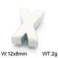 Accesorio de metal minimalista con letra X para joyería DIY, tamaño de dije 12x8mm - Color Acero (KLJ5543-Z)