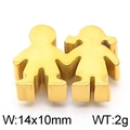 Colgante de acero inoxidable dorado de niño y niña, medidas 14x10mm y peso de 2g - Dorado (KLJ5540-Z)