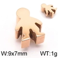 Roségoldener Jungen-Cartoon-Anhänger aus Edelstahl, 9x7 mm Größe für DIY-Halsketten - Roségold Junge (KLJ5502-Z)