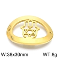 Conector ovalado dorado Mano de Fátima y Estrella de David para crear bisutería - Conector Mano De Fátima Estrella De David Ovalada (KLJ5665-Z) / Dorado
