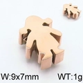 Edelstahl Anhänger Comic Mädchen in Roségold für DIY Halsketten 9x7mm Größe - Roségold Mädchen (KLJ5506-Z)