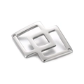 Colgante minimalista de doble cuadrado en acero inoxidable plateado para creación de joyas DIY - Color Acero (KLJ272-Z)