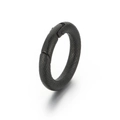 Chiusura ad anello a molla in acciaio inossidabile nero opaco con motivo a rombi - Colore Nero (KLJ8226-KFC)