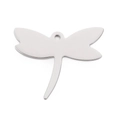 Polished stainless steel dragonfly pendant charm with diamond accents for jewelry making - Silver Small Smooth Dragonfly Style (KLJ3684-Z) / Silver