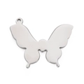 Polished silver stainless steel butterfly pendant with hollow design for necklaces - Silver Mirror Butterfly Pendant (KLJ3687-Z)