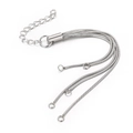 Detalle de cadena de extensión multicapa de acero inoxidable plateado para joyería DIY - Cadena de Extensión de Borlas de Capas Múltiples (KLJ6819-Z)
