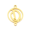 Goldener Edelstahl-Anhänger in geometrischer Form mit gotischem Buchstaben D Design - Buchstabe D(KLJ5119-Z)