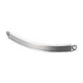 Conector de barra curva de plata pulida con dos bucles para joyería de bricolaje - Estilo Curvo Color Acero (KLJ247-Z)